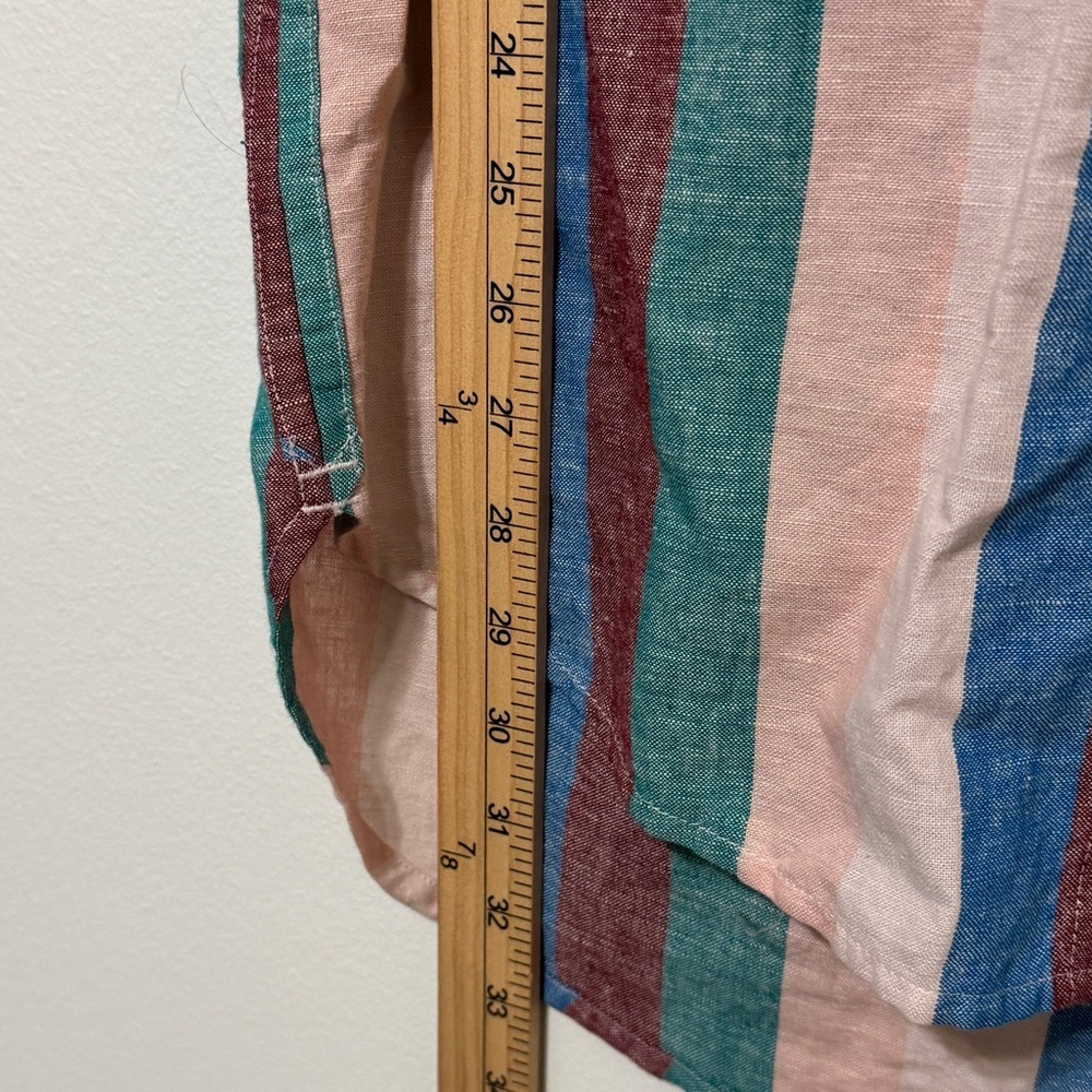 Madewell Central Shirtdress in Flagstaff Stripe Size XS Oversized Linen Button - Picture 7 of 8